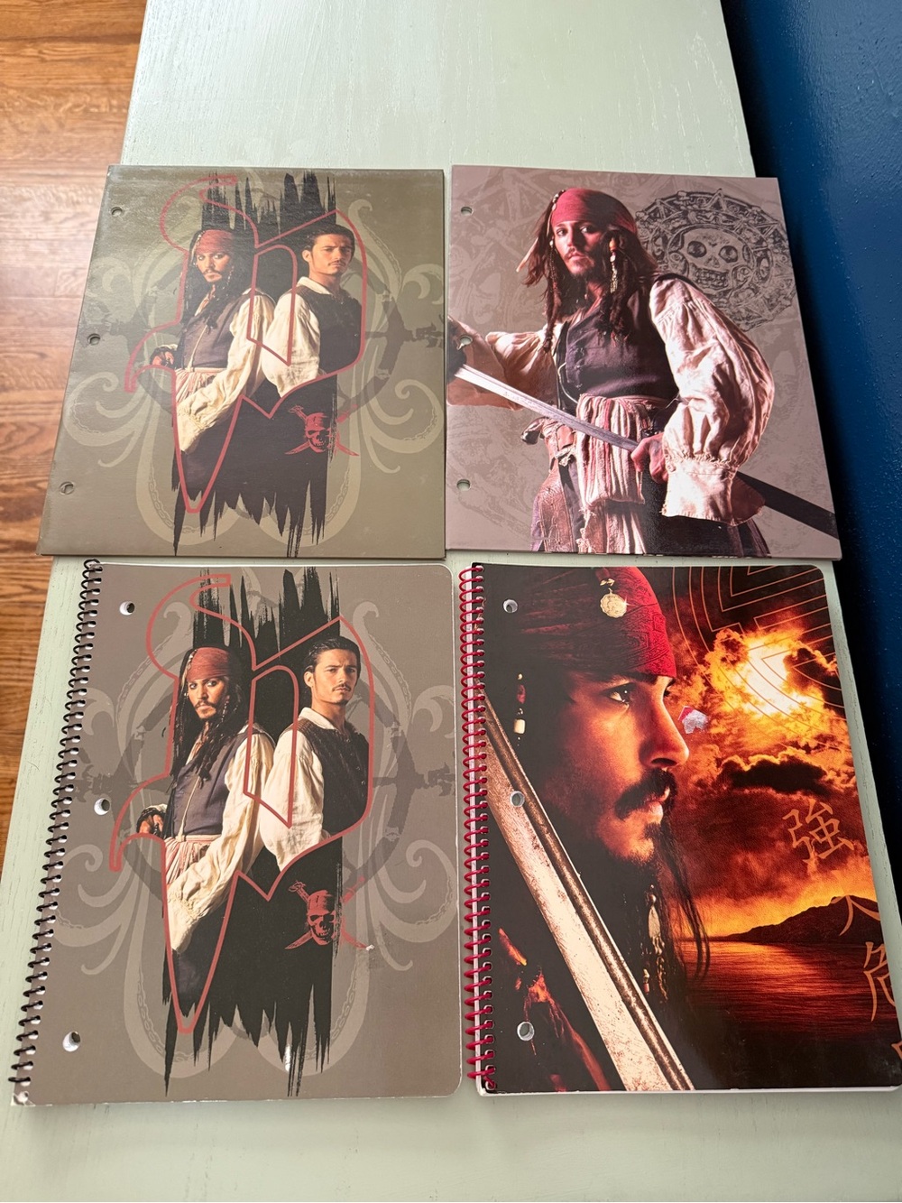 Vintage 2000s Y2K Disney Pirates of the Caribbean Lot of 4 Notebooks and Folders